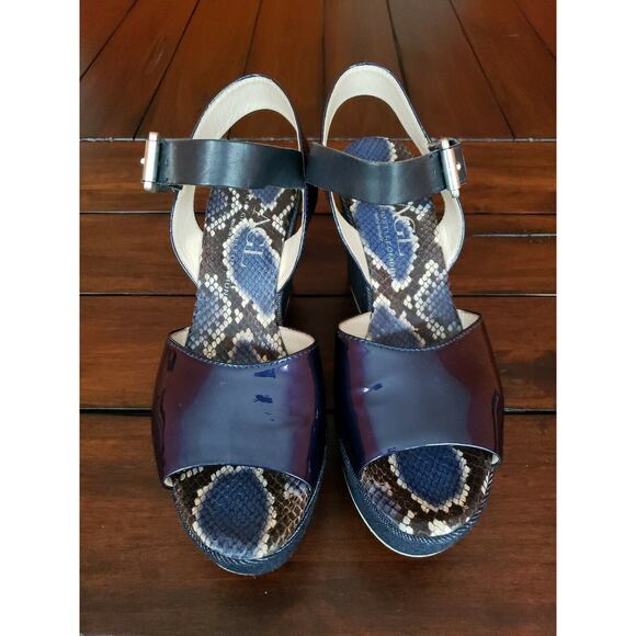 AGL Women's Blue Wedge Sandal N630002 Size 40 EU - Picture 4 of 9